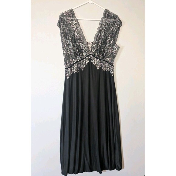 Soma Babydoll Long Nightgown Sz L Maxi Slip Dress M Gown Purple Lace Whimsigoth - Picture 2 of 16
